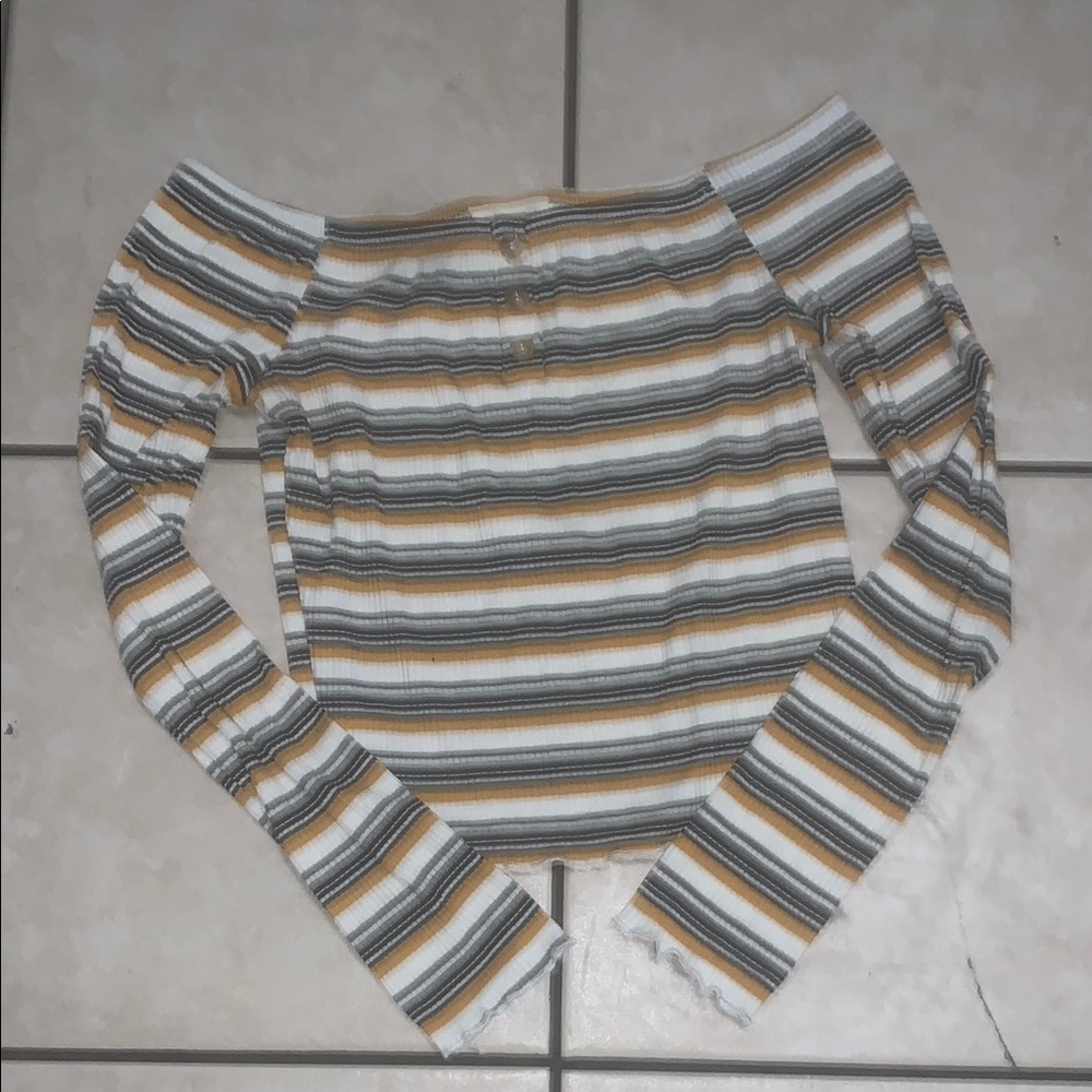 Striped Off-Shoulder Women's Top